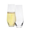Two Casual Stemless Flutes Side By Side