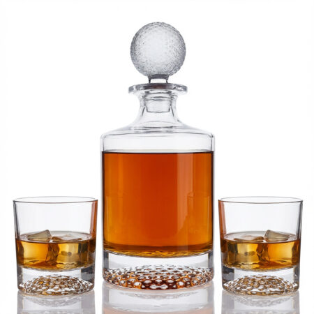 Mulligan Whiskey Decanter with 2 Rock Glasses Set