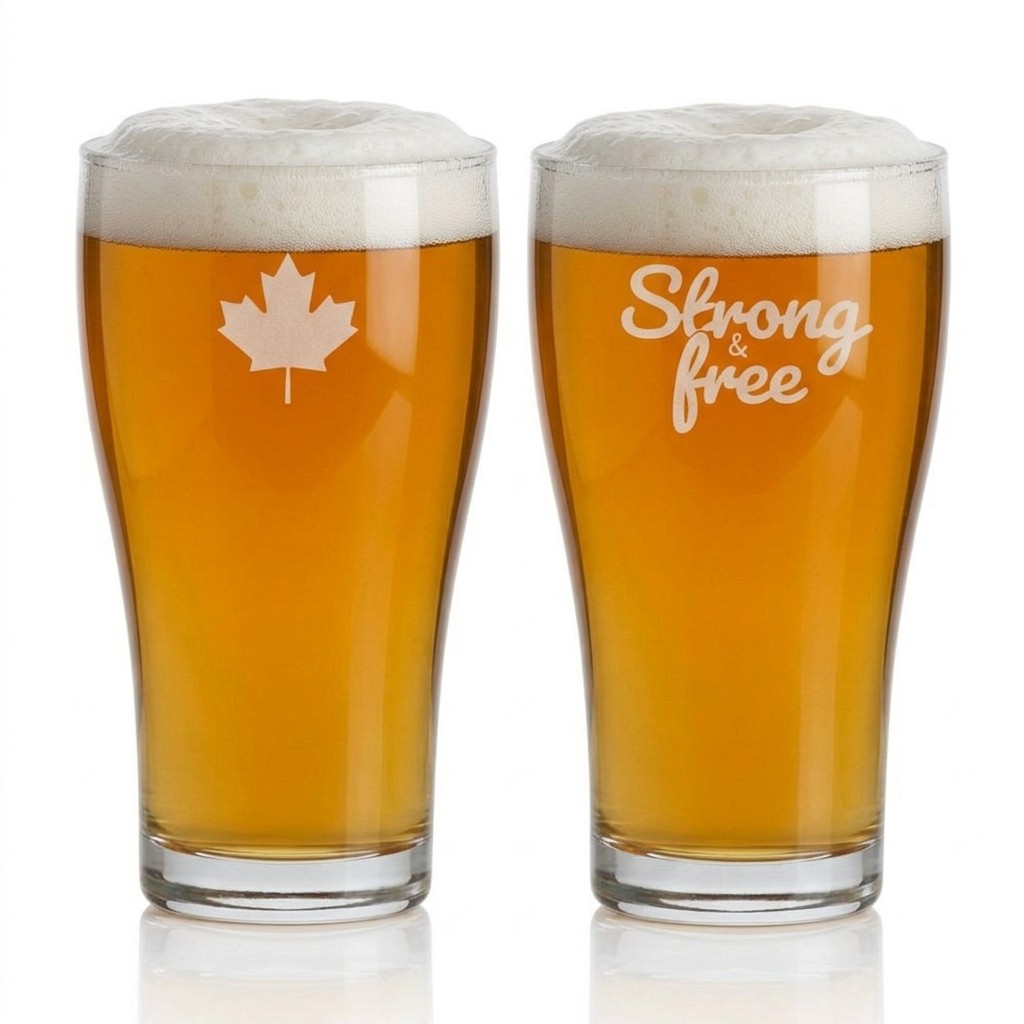 8801MLSF_Filled1_Strong & free Beer glass_White