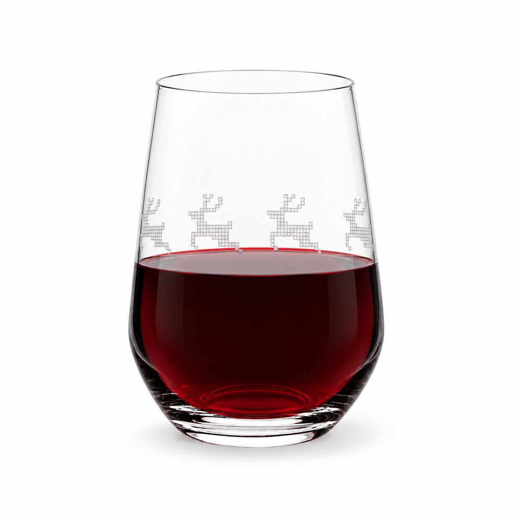 8311PR_Filled_Pixel Reindeer Stemless Glass